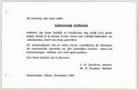 Dankbericht ivm overlijden A. Adriani (1984)